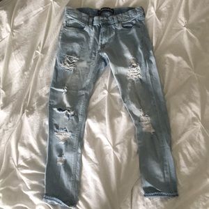 Express Distressed Girlfriend Jeans